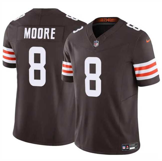 Men & Women & Youth Cleveland Browns #8 Elijah Moore Brown 2023 F.U.S.E Vapor Limited Stitched Jersey